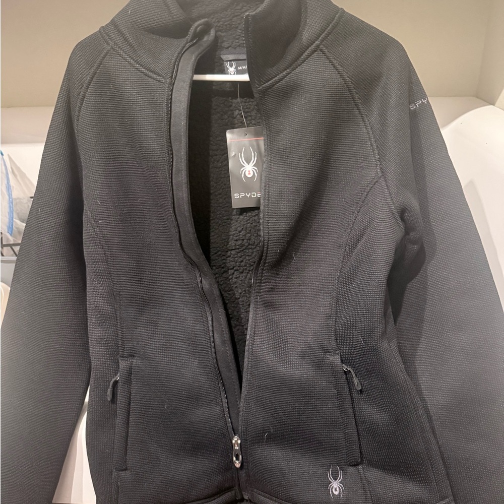 Spyder Black Sherpa-Lined Jacket